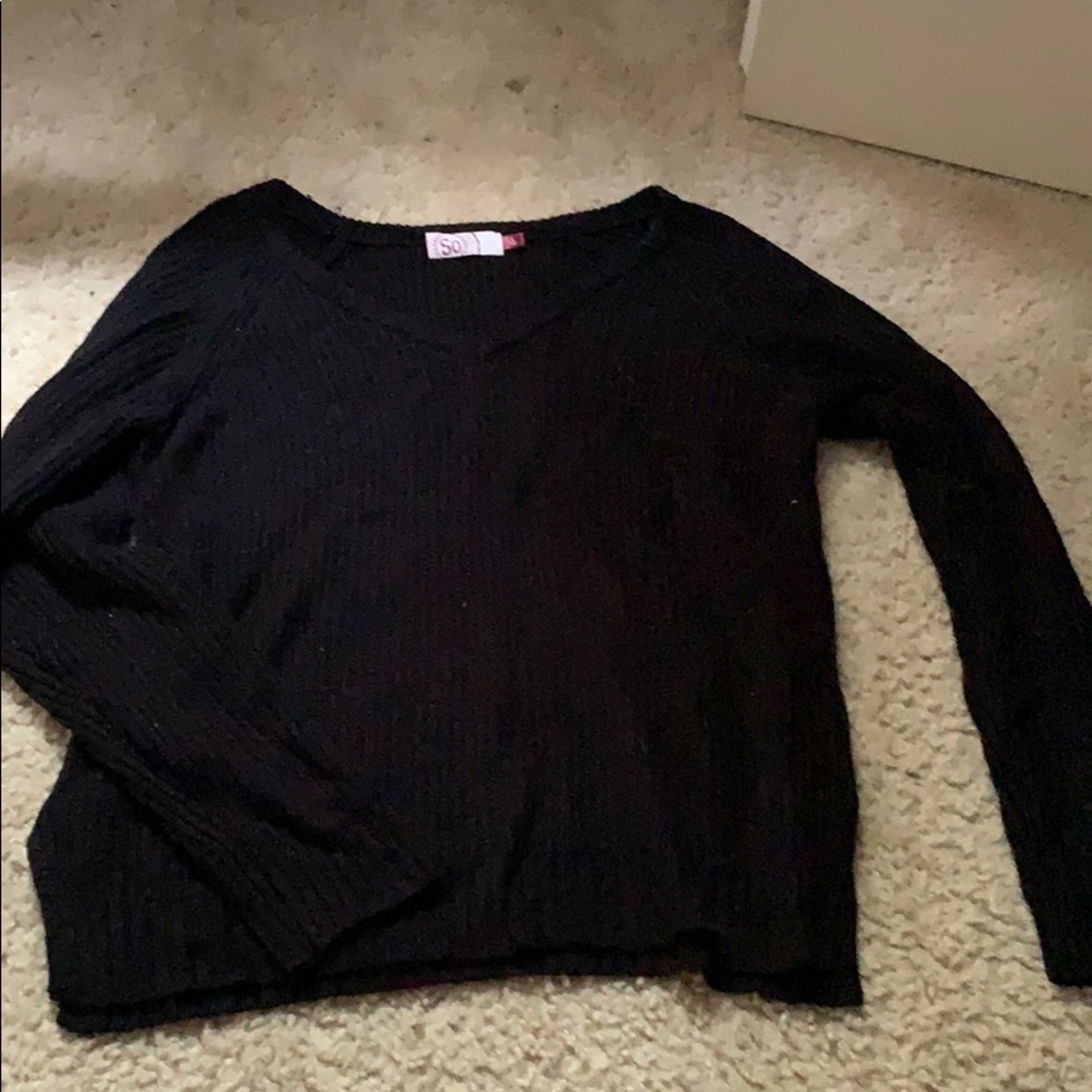 plain black sweater